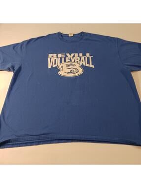 Gildan Ultra Beville Volleyball Men's Blue Cotton T-Shirt Size 2XL
